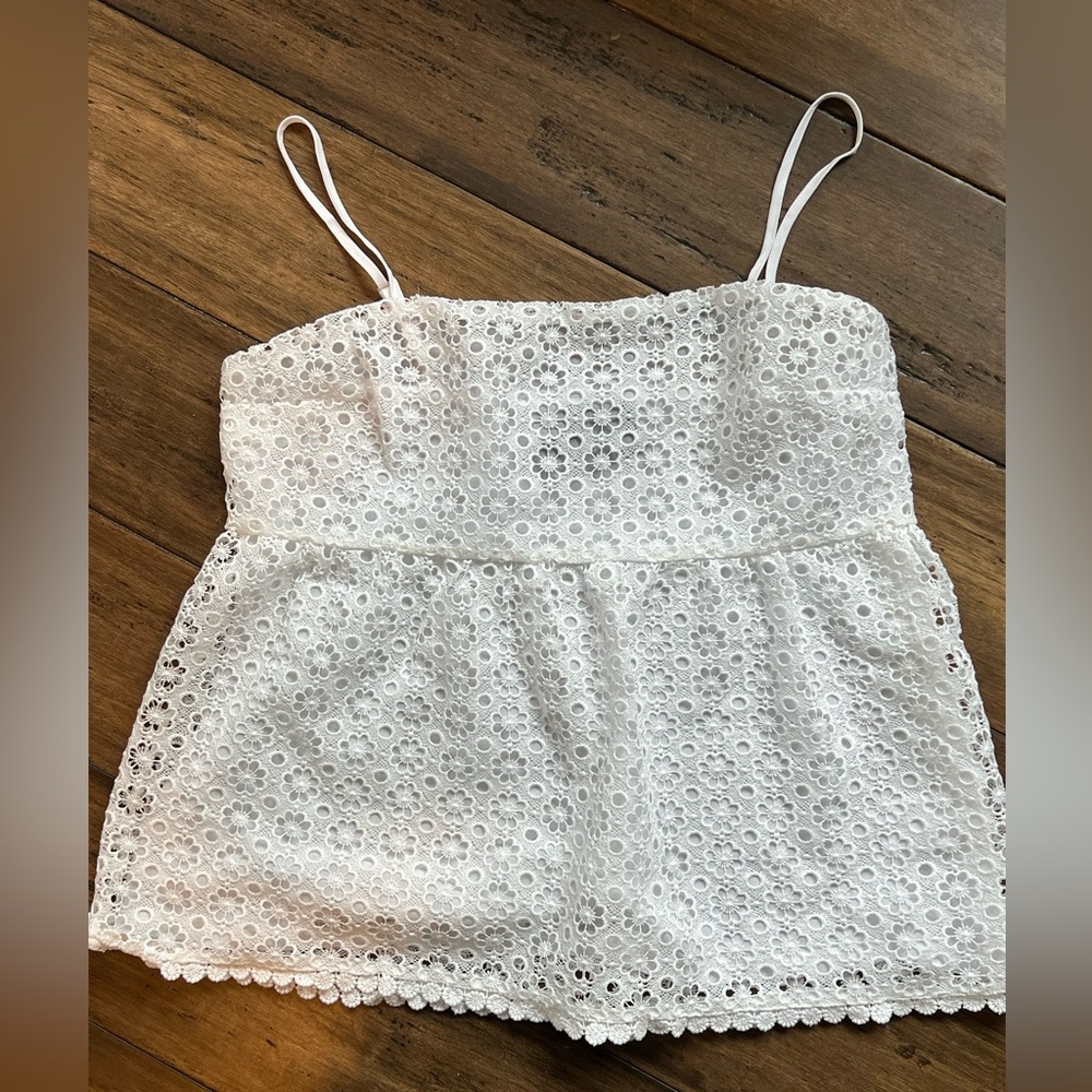 NWT Express Babydoll Eyelet Spaghetti Strap Tank Sz S